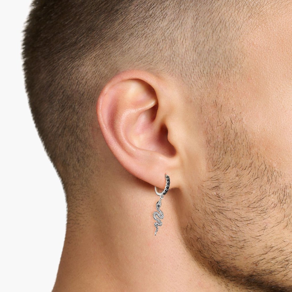 925 SILVER HOOPS WITH SNAKE & SWORD - KAYF