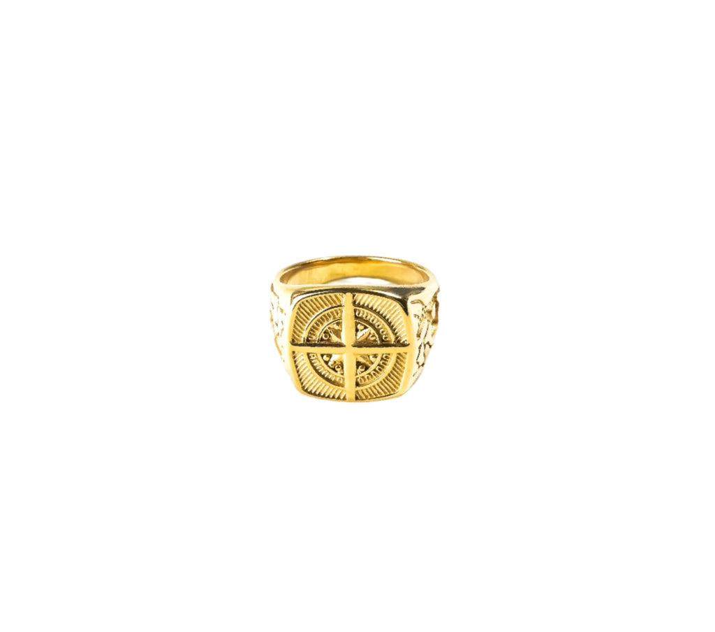 Compass Signet Ring (Gold) - KAYF